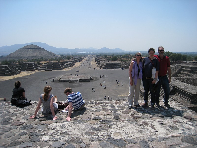 Mexico Pyramids - Mexico City 2009 0860.jpg - A trip to the Teotihuacan area of Mexico to visit the pyramids. A vast complex and a great climb to the top. This was followed by lunch in a cave, then a visit to the historical center of Mexico City. March 2009.